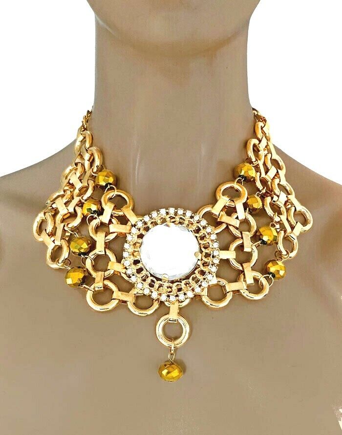Mirror mesh necklace Yellow gold